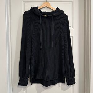 GAP Chunky Black Knit Sweater Hoodie Size Medium